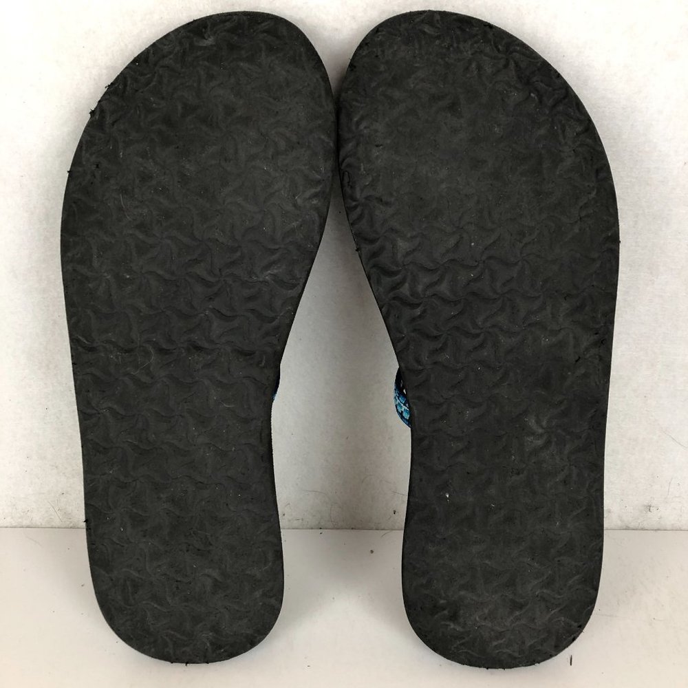 Teva Women's Size 8 Olowahu Blue White Open Toe Strappy Vegan Slip On Sandals - Picture 9 of 12